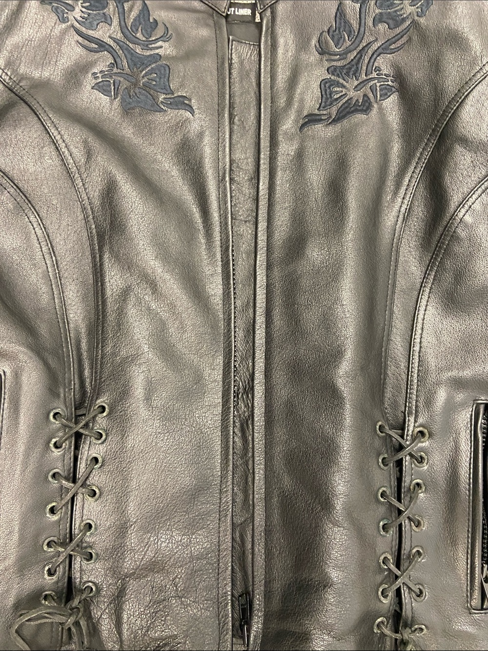 Xelements Black Leather Motorcycle Jacket - Picture 3 of 7